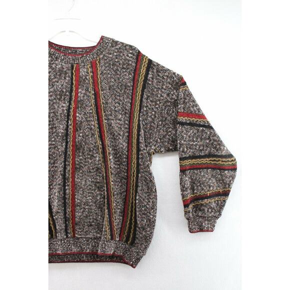 VTG Tundra 3D Knit Sweater Men Large Cosby Multicolor Stripes Nordic Grandpacore - Picture 6 of 8